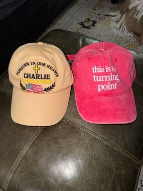 Two Charlie Kirt Turning Point Charlie Kirk Hats